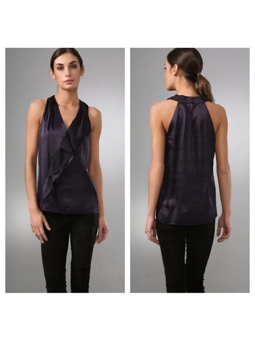 Vince Cascade Silk Stretch Halter Top